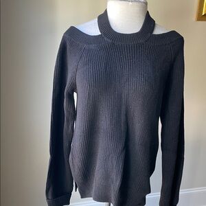 525 America Dark Gray Off-Shoulder Sweater